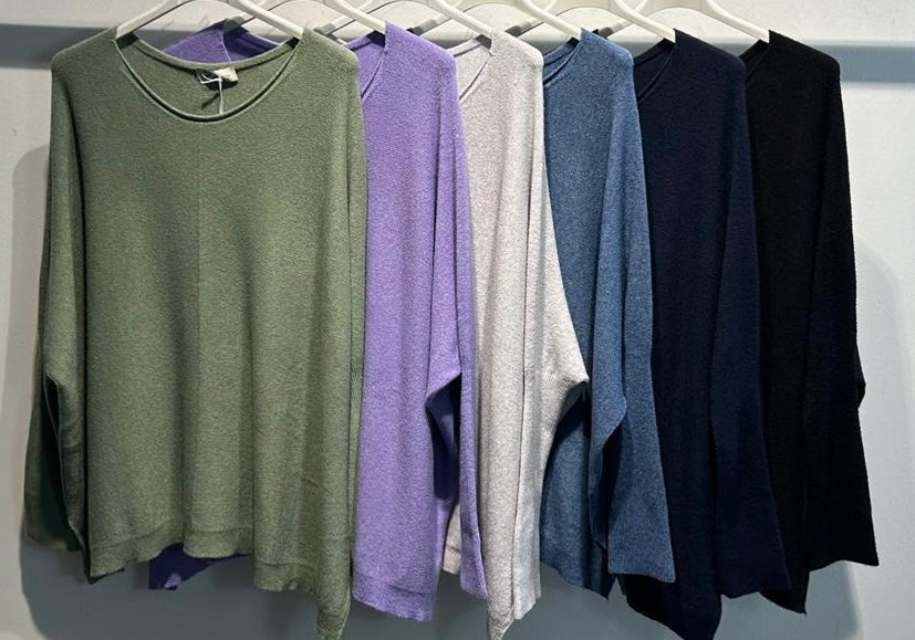 Oversized sweater with round neck