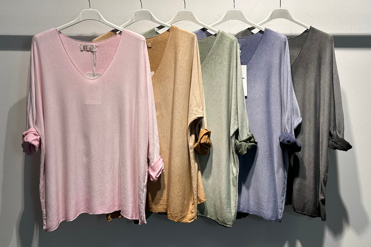 Shirt Langarm mit Silberrand